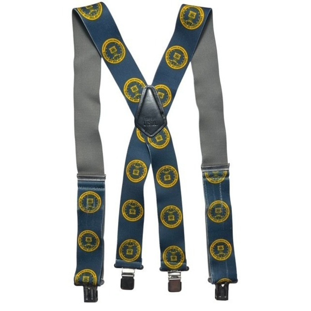 Vintage U.S. Air Force Seals X Style Suspenders Adjustable Made In U.S.A-1664